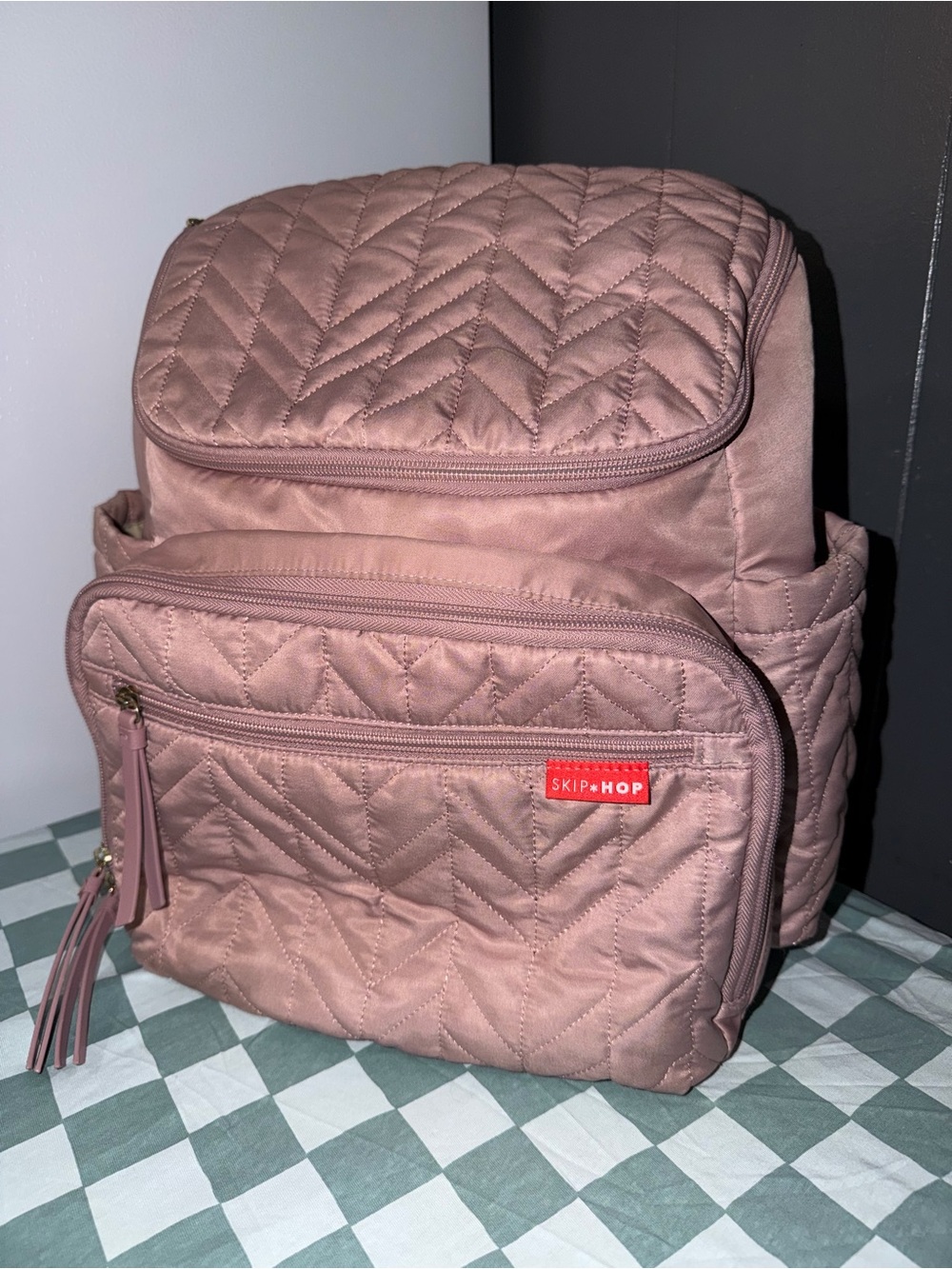 Skip Hop Quilted Blush Rose Backpack